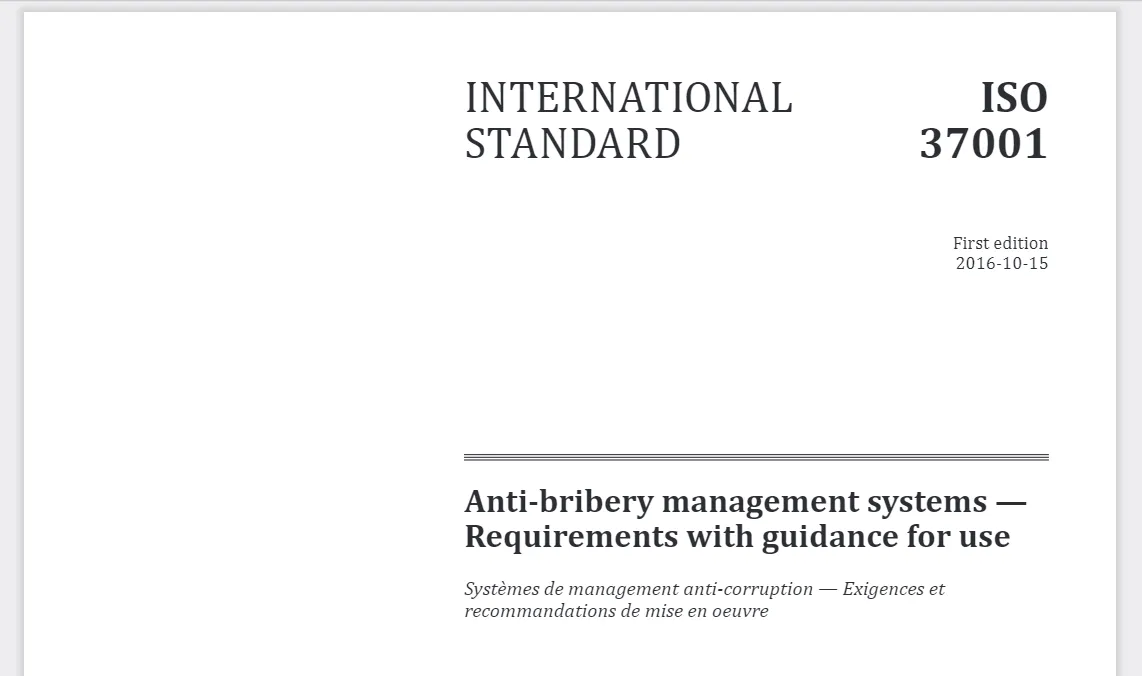 ISO37001 Standardının Gelişimi